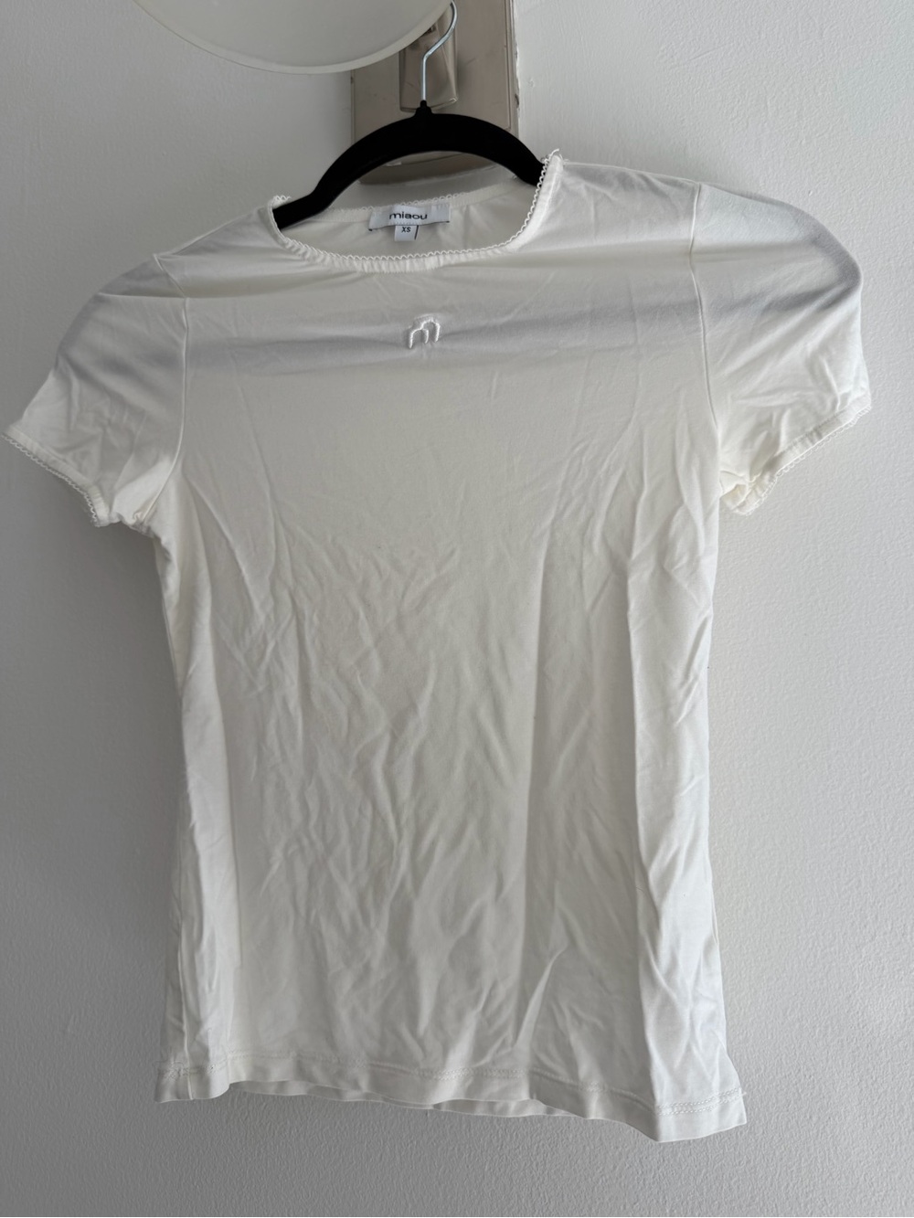 Miaou White Short Sleeve Crew Tee